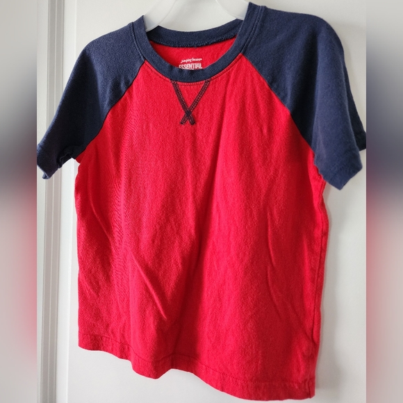 5t Jumping Beans red‎ blue raglan basics t-shirt Baseball Valentines Patriotic - Picture 6 of 9